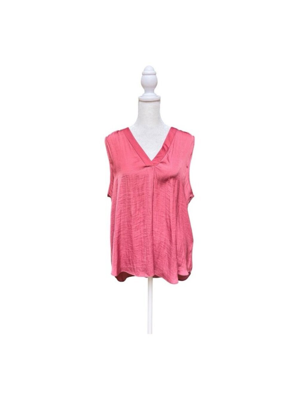 Vince Camuto Sleeveless Blouse Women’s Large Pink V-Neck Flowy Lightweight Top